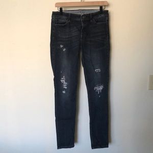 WHBM sequin rip dark jeans
